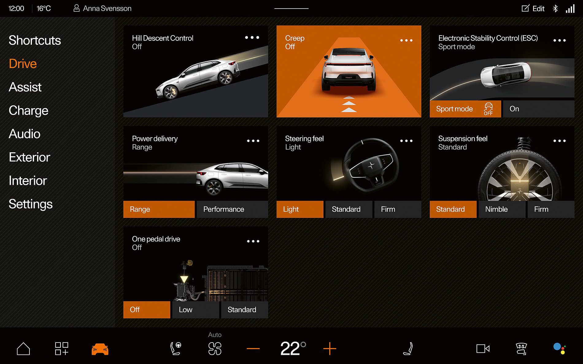 Polestar 4 drive settings