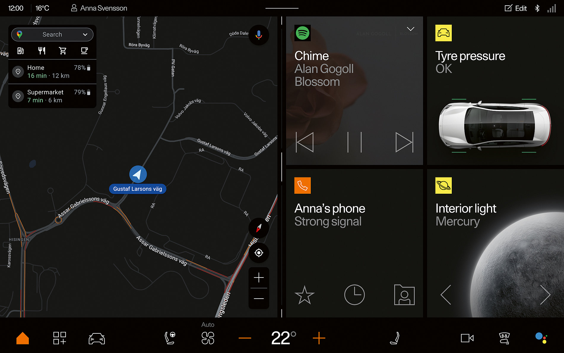 Polestar 4 HMI home screen