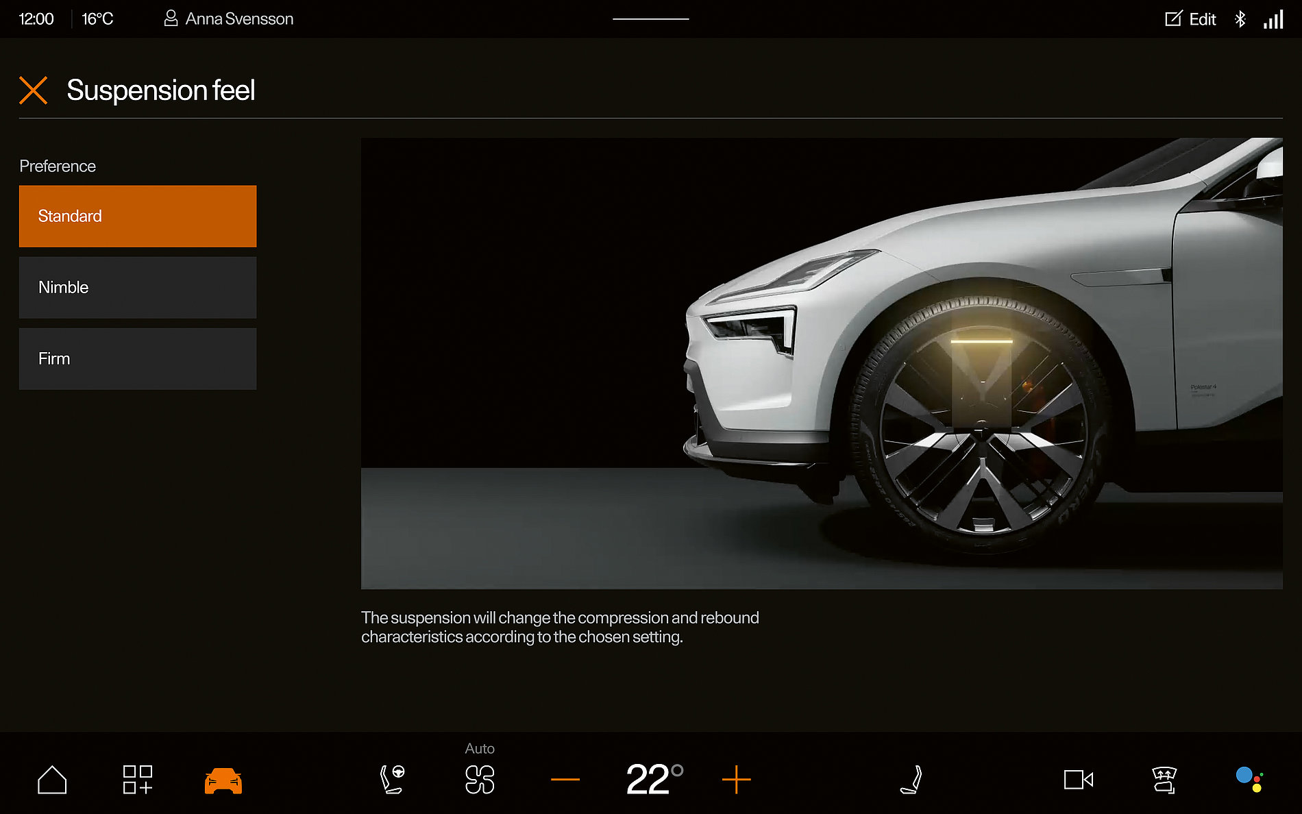 Polestar 4 suspension feel adjustment